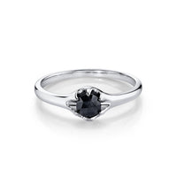 Marrow Fine Jewelry Black Diamond Rose Cut Buttercup Vintage Ring [White Gold]