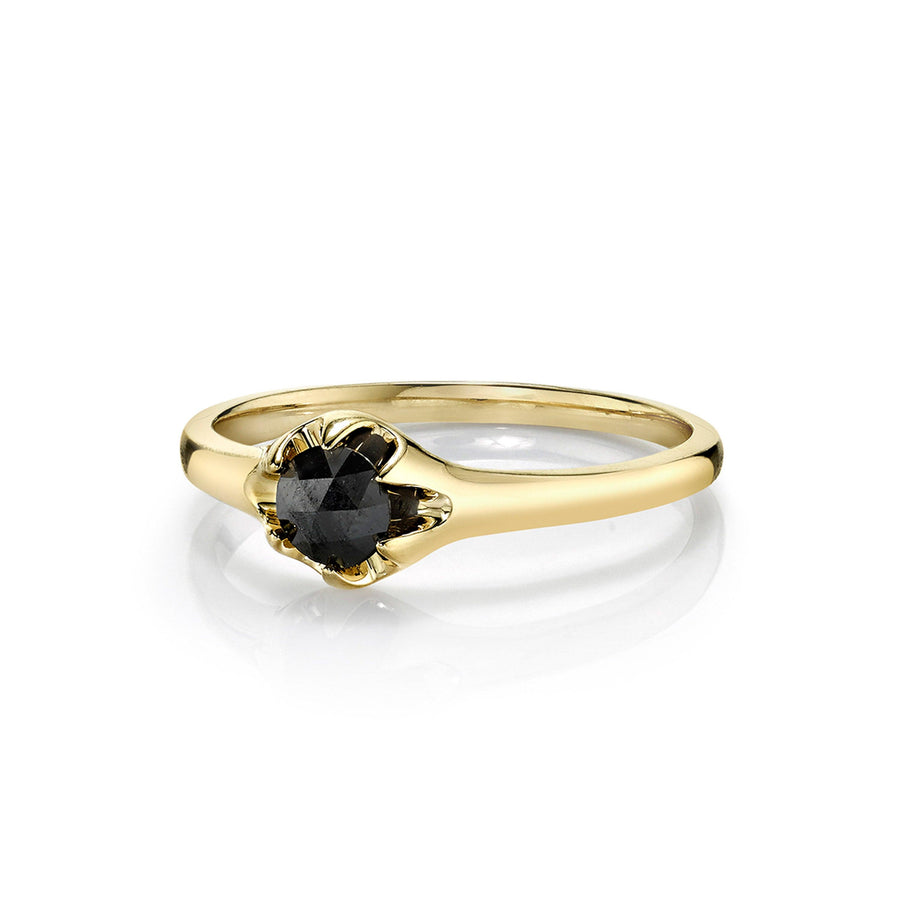 Marrow Fine Jewelry Black Diamond Rose Cut Buttercup Vintage Ring [Yellow Gold]
