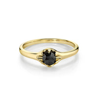 Marrow Fine Jewelry Black Diamond Rose Cut Buttercup Vintage Ring [Yellow Gold]