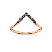 Marrow Fine Jewlery Black Diamond Triangle Stacking Ring Rose Gold [Rose Gold]