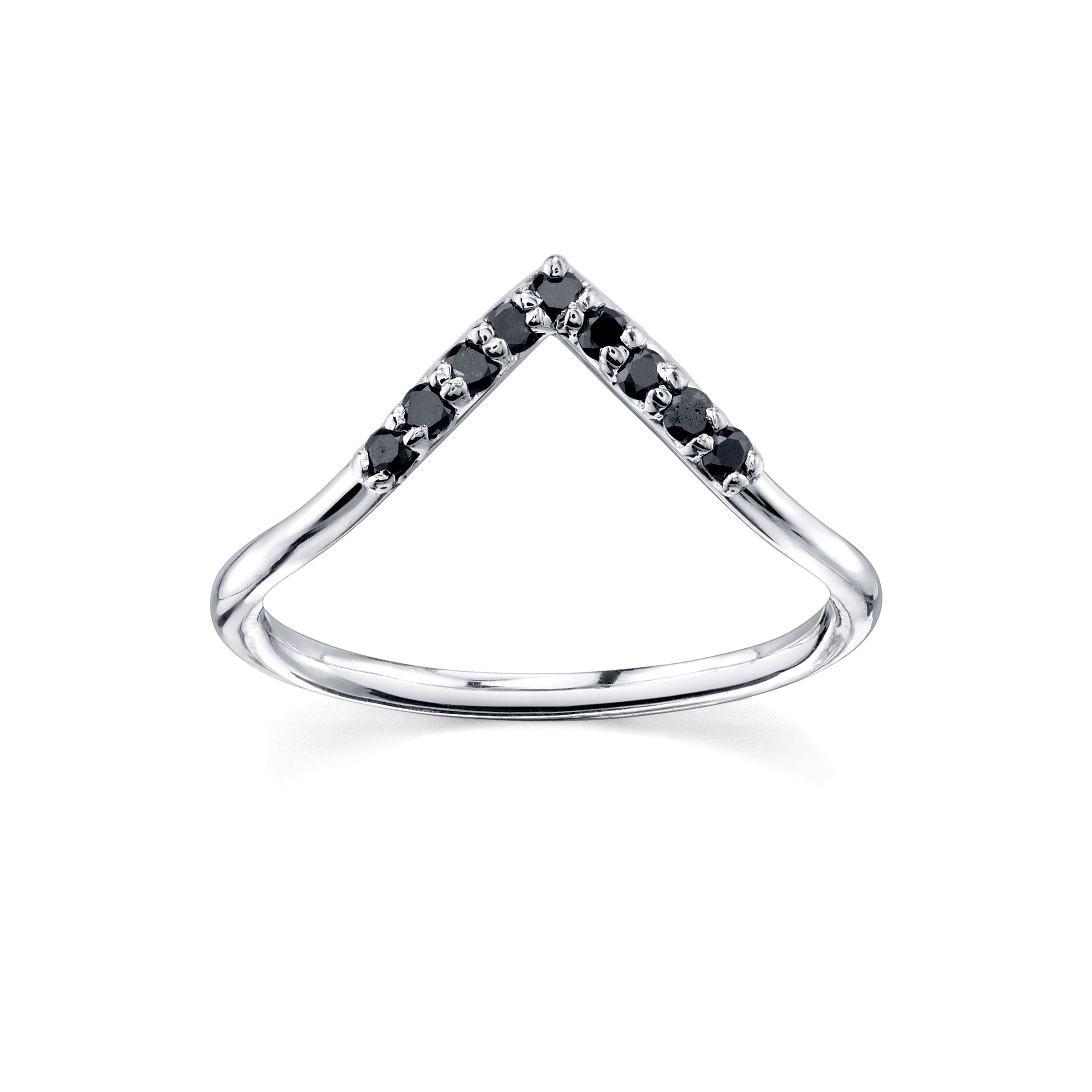 Marrow Fine Jewlery Black Diamond Triangle Stacking Ring