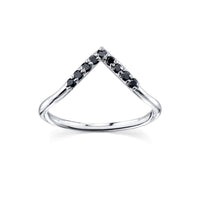 Marrow Fine Jewlery Black Diamond Triangle Stacking Ring [White Gold]
