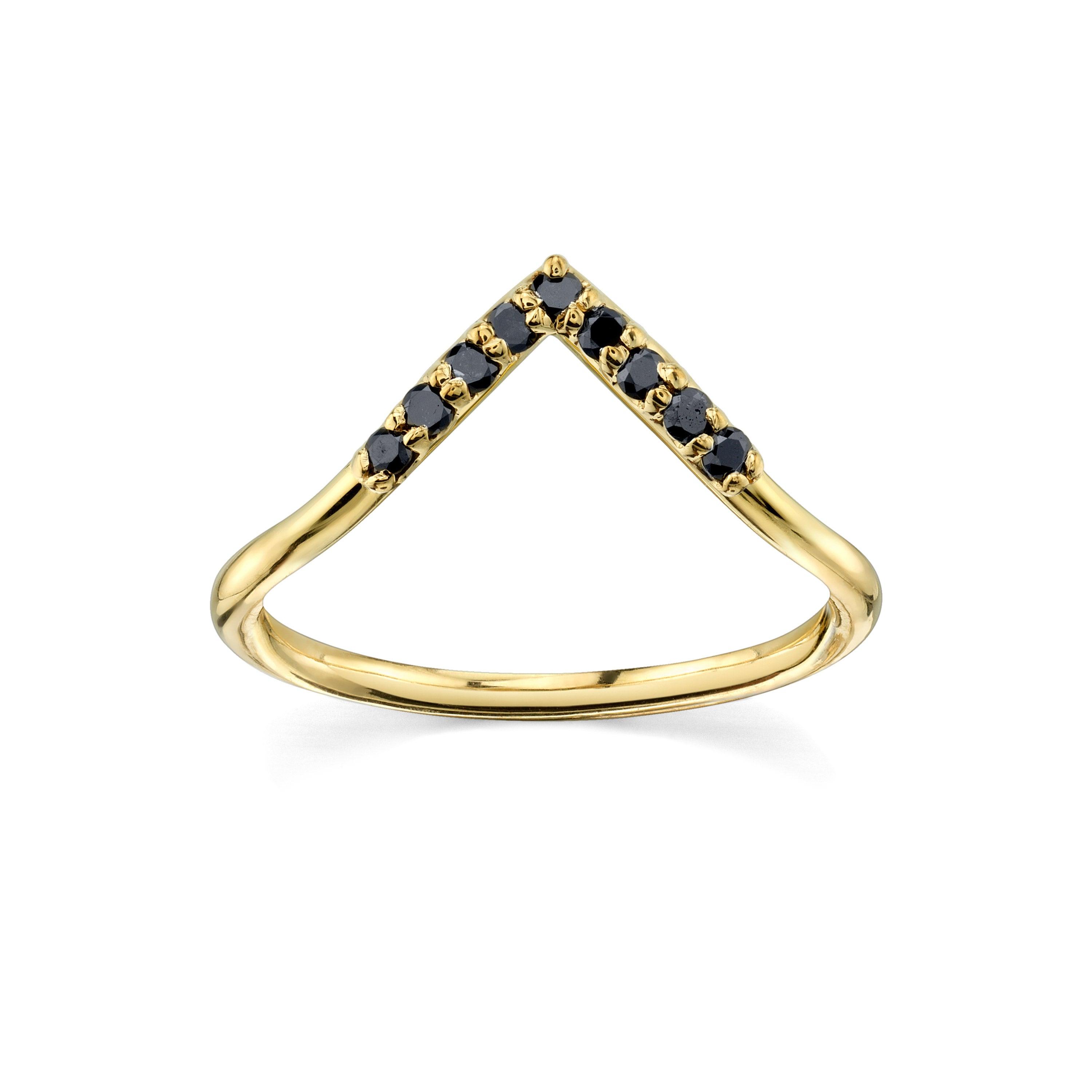 Marrow Fine Jewelry Black Diamond Triangle Stacking Ring