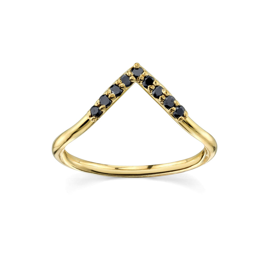 Marrow Fine Jewelry Black Diamond Triangle Stacking Ring [Yellow Gold]