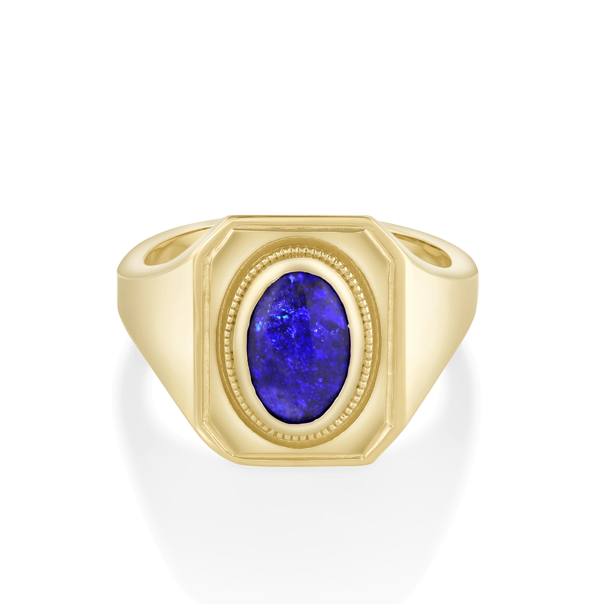 1.53ct Black Opal Signet Ring Marrow Fine