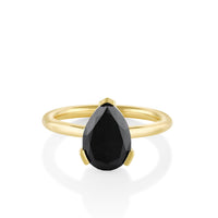 Marrow Fine Jewelry 2.15ct Black Diamond Pear Sloane Engagement Ring [Yellow Gold]