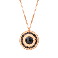 Marrow Fine Jewelry Black Diamond Amulet Circle Necklace [Rose Gold]