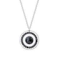 Marrow Fine Jewelry Black Diamond Amulet Circle Necklace [White Gold]