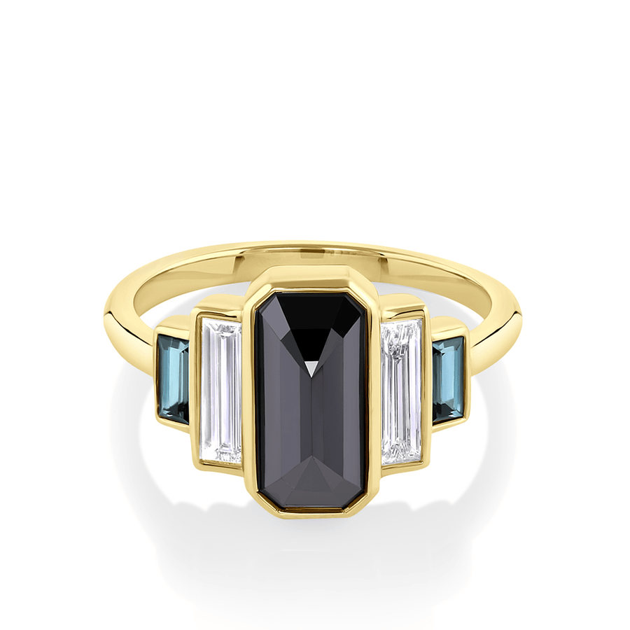 Marrow Fine Jewelry Black Diamond Baguette Ring [Yellow Gold]