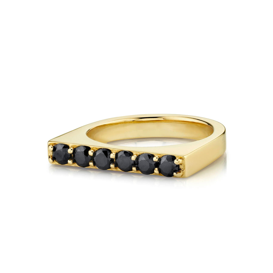 Marrow Fine Jewelry Black Diamond Edge Angled Ring [Yellow Gold]