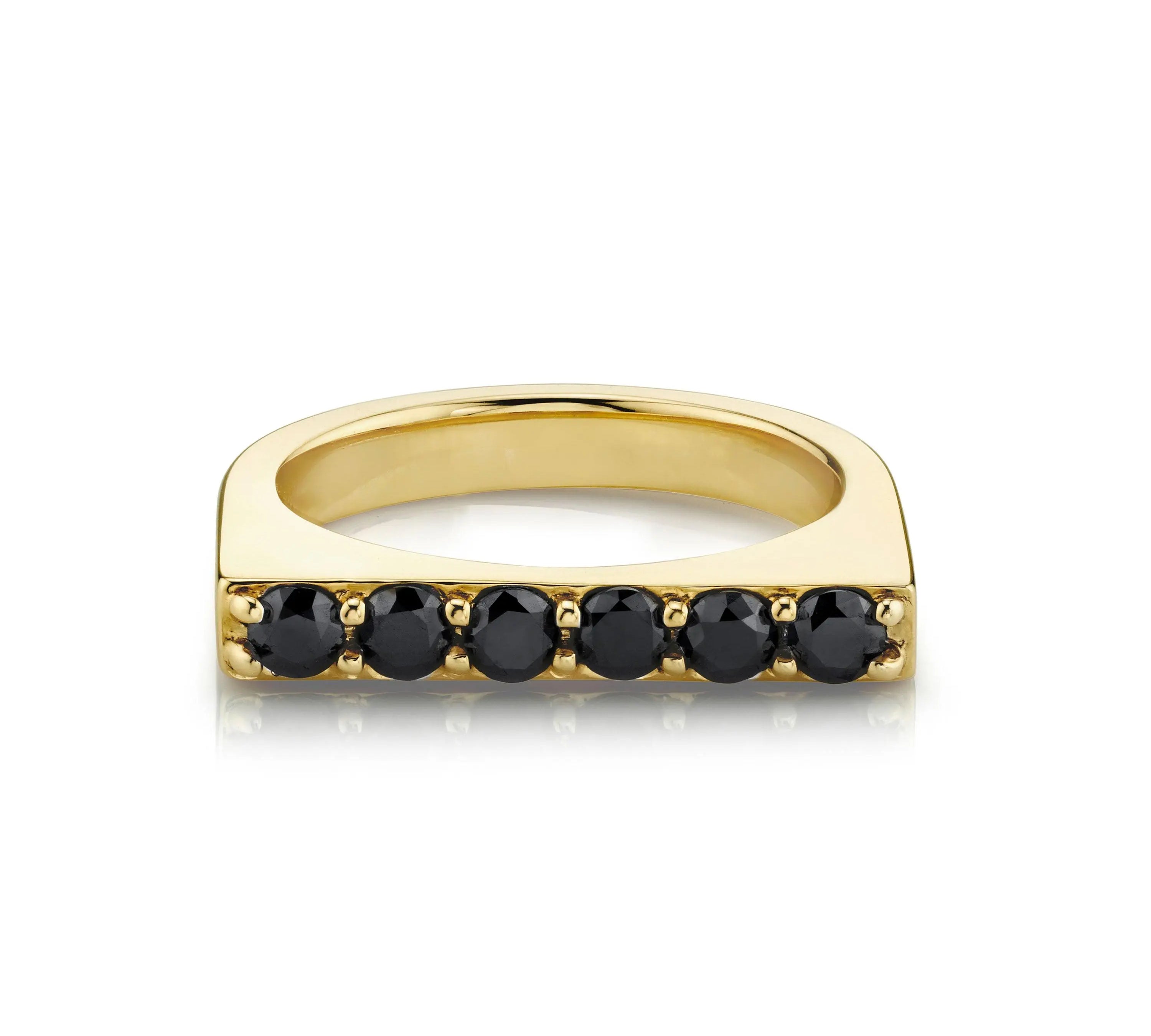 Marrow Fine Jewelry Black Diamond Edge Angled Ring [Yellow Gold]