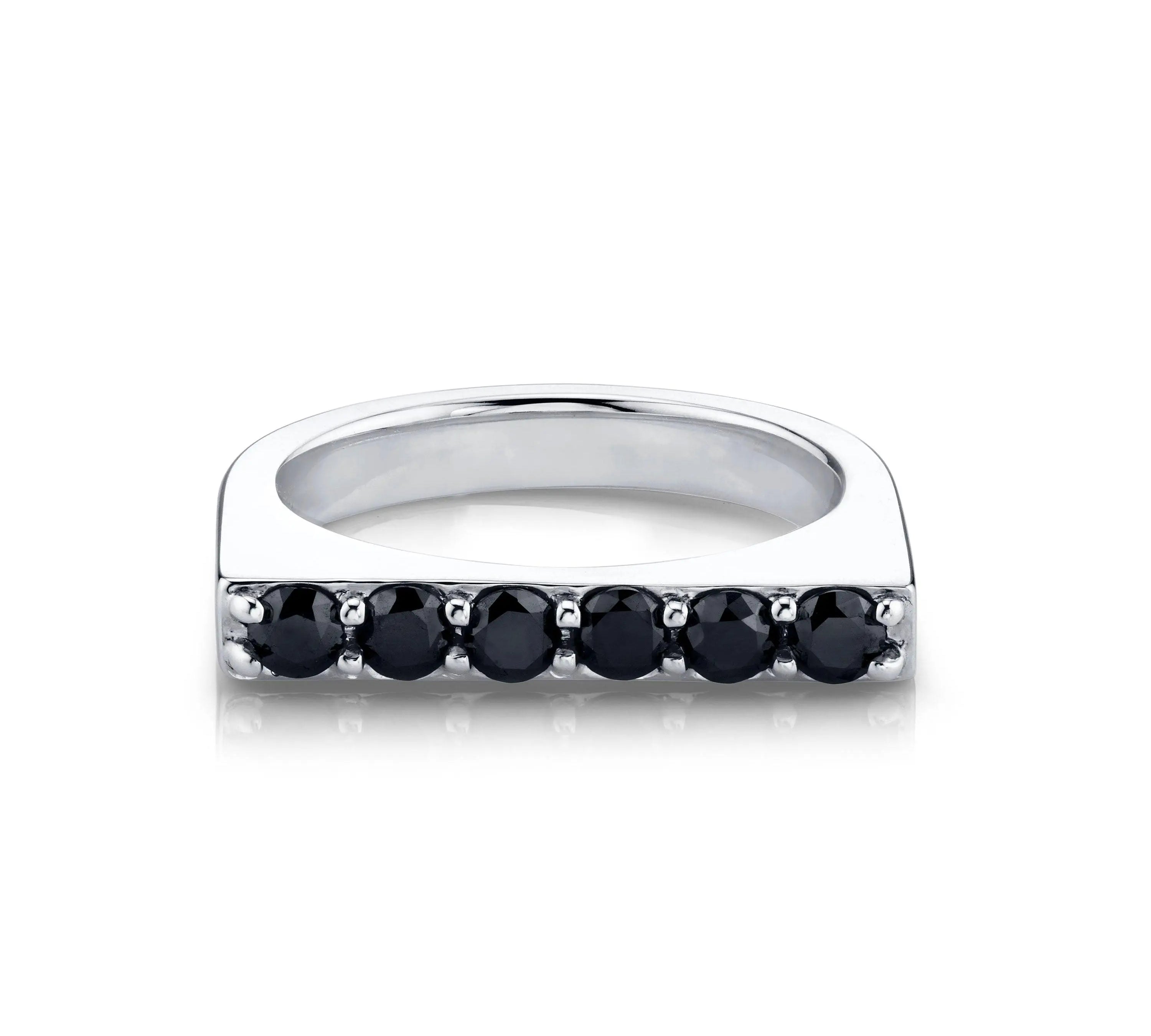 Marrow Fine Jewelry Black Diamond Edge Angled Ring [White Gold]