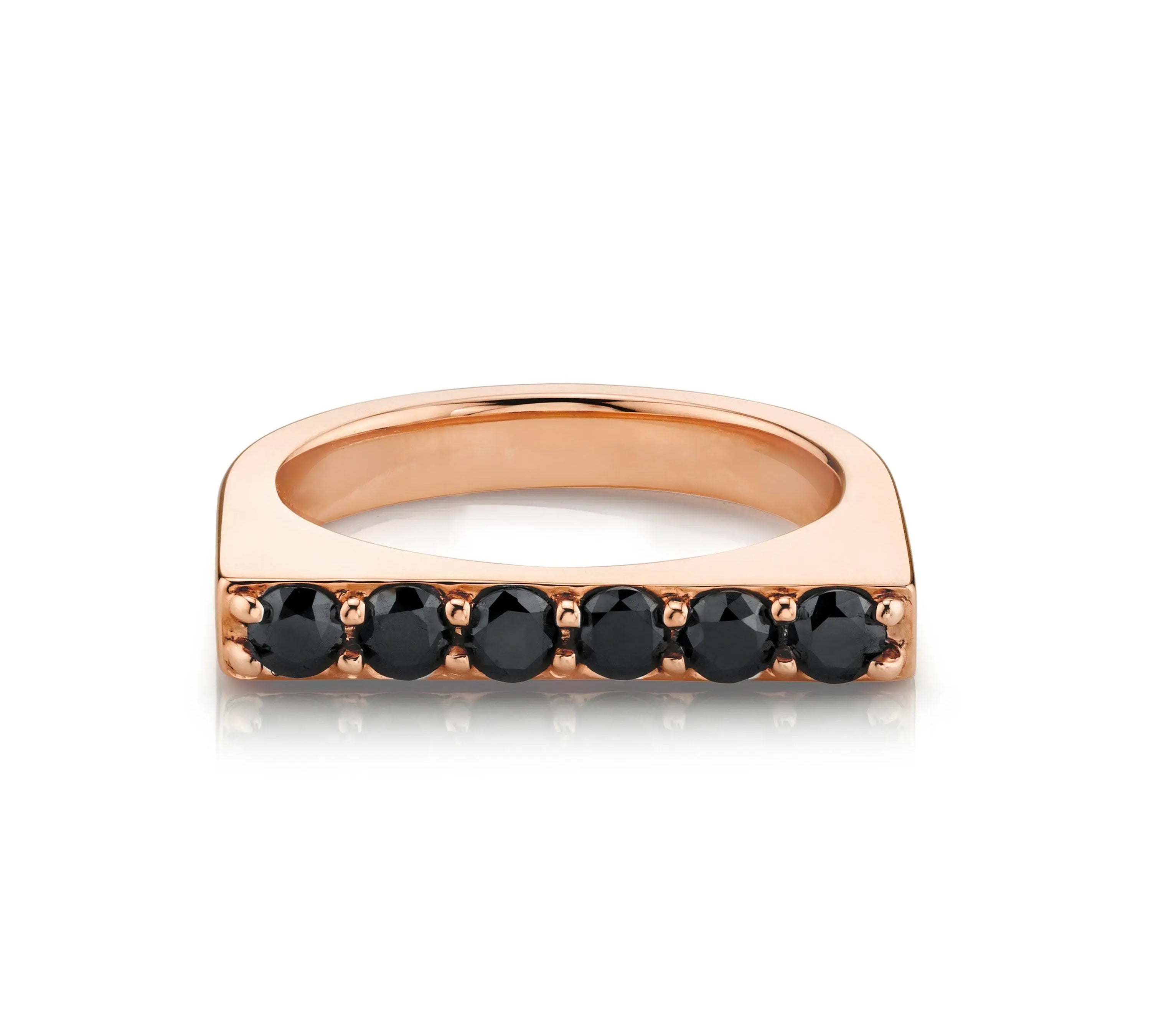 Marrow Fine Jewelry Black Diamond Edge Angled Ring [Rose Gold]