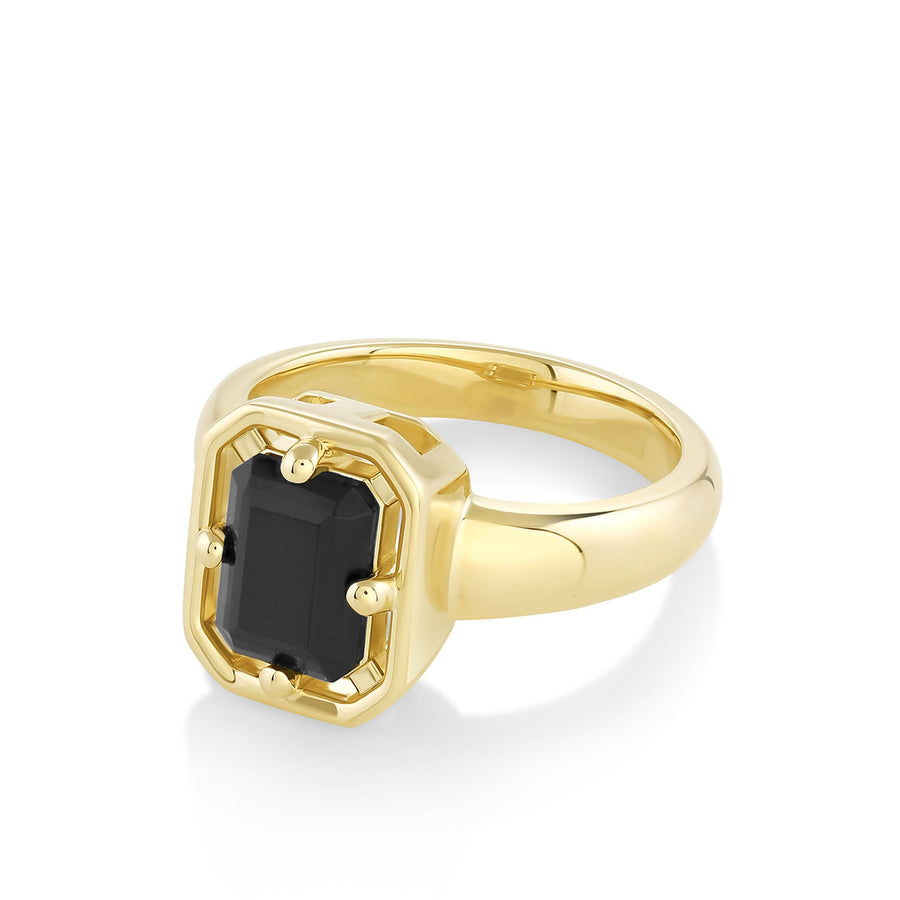 Marrow Fine Jewelry Black Onyx Georgia Setting Ring [Yellow Gold]