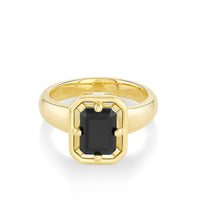 Marrow Fine Jewelry Black Onyx Georgia Setting Ring [Yellow Gold]