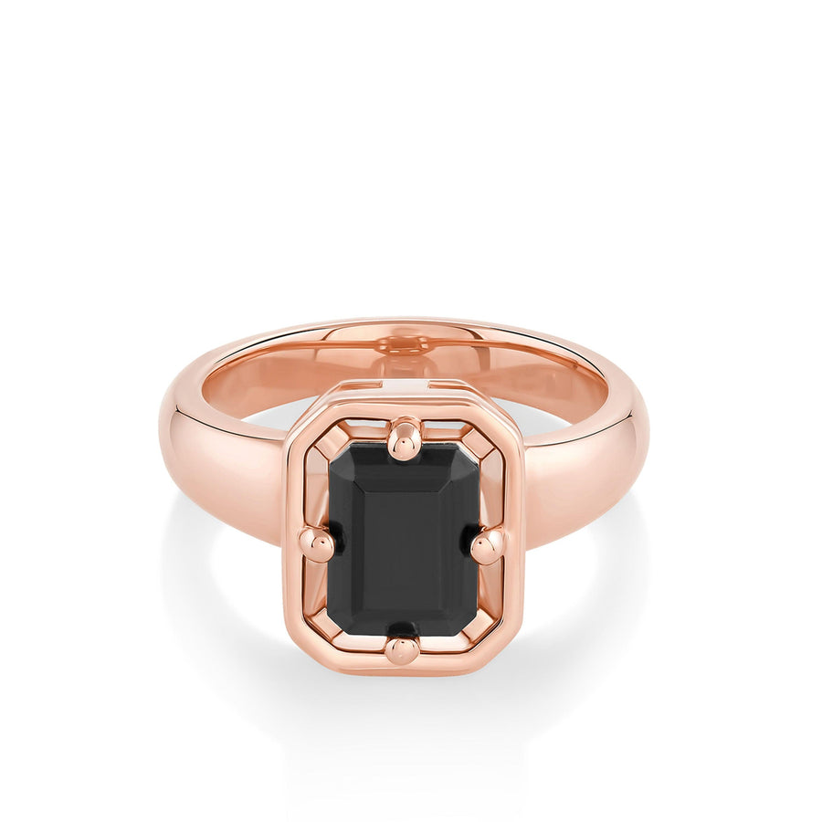 Marrow Fine Jewelry Black Onyx Georgia Setting Ring [Rose Gold]