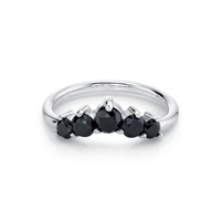 Marrow Fine Jewelry Black Diamond Rounds Engagement Stacking Jacket  [White Gold]