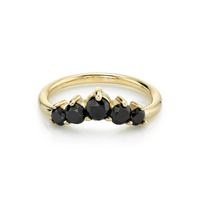 Marrow Fine Jewelry Black Diamond Rounds Engagement Stacking Jacket  [Yellow Gold]