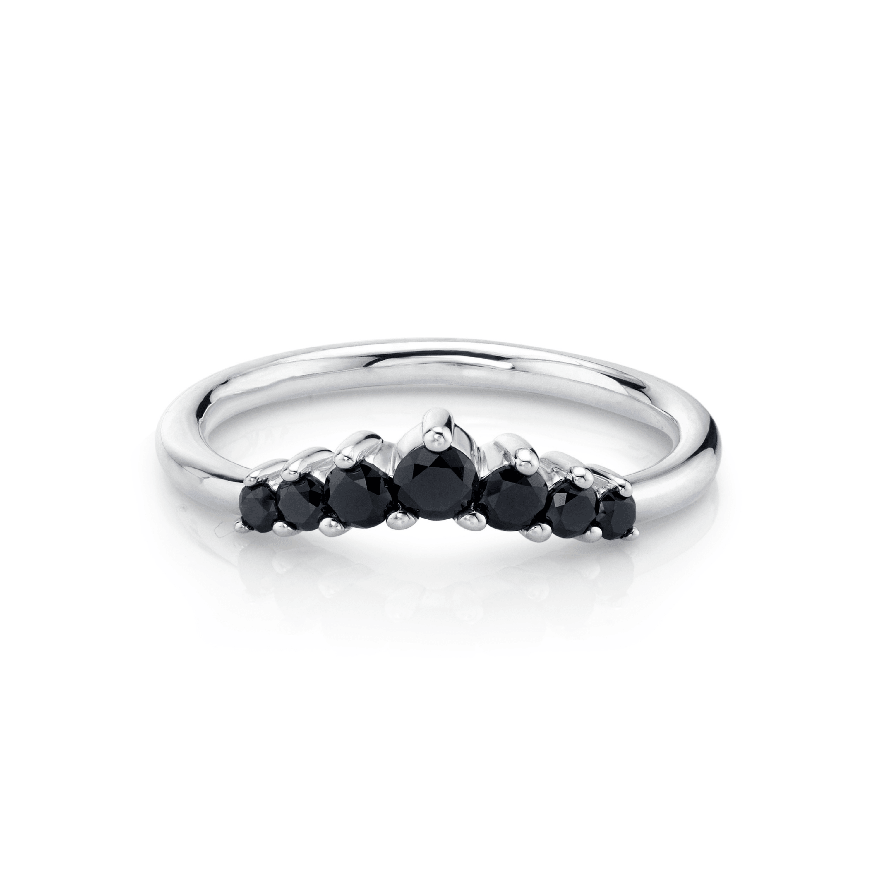 Marrow Fine Jewelry Black Diamond Seven Stones Stacking Ring