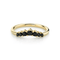 Marrow Fine Jewelry Black Diamond Seven Stones Stacking Ring  [Yellow Gold]