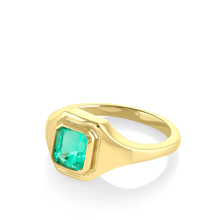 Marrow Fine Jewelry Boyfriend Emerald Signet Ring [Yellow Gold]