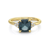 Marrow Fine Jewelry Grey Spinel Cushion Ring [Yellow Gold]