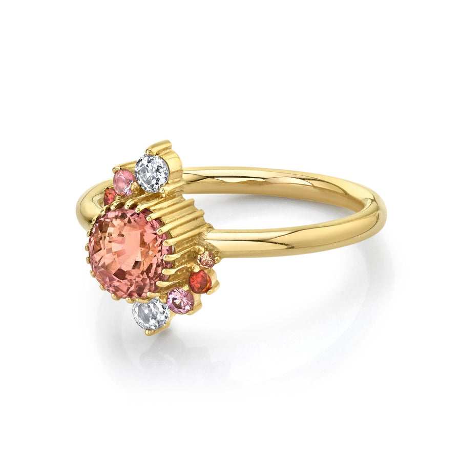 Marrow Fine Jewelry Peach Sapphire Double Spray Ring [Yellow Gold]