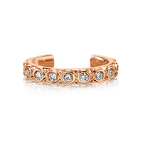 Marrow Fine Jewelry White Diamond Bezel Thin Ear Cuff [Rose Gold]