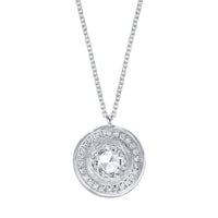 Marrow Fine Jewelry White Diamond Rose Cut Medallion Necklace With Pave Accents [White Gold]