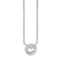 Marrow Fine Jewelry Rose Cut Medallion White Diamond Necklace With Solid Gold Chain [White Gold]