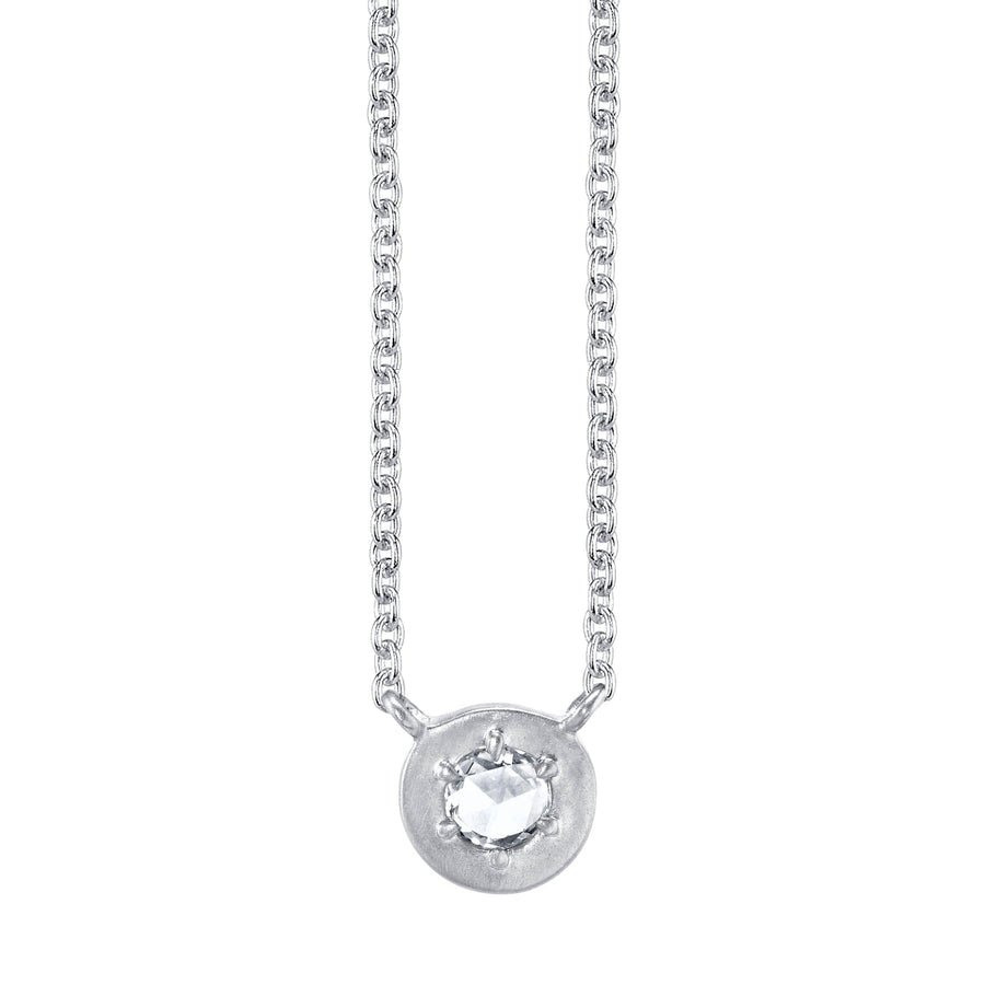 Marrow Fine Jewelry Rose Cut Medallion White Diamond Necklace With Solid Gold Chain [Yellow Gold]