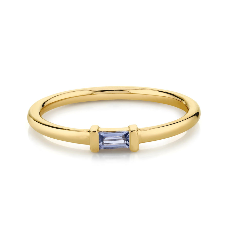 Marrow Fine Jewelry Tanzanite Straight Baguette December Birthstone Stacking Ring [Yellow Gold]