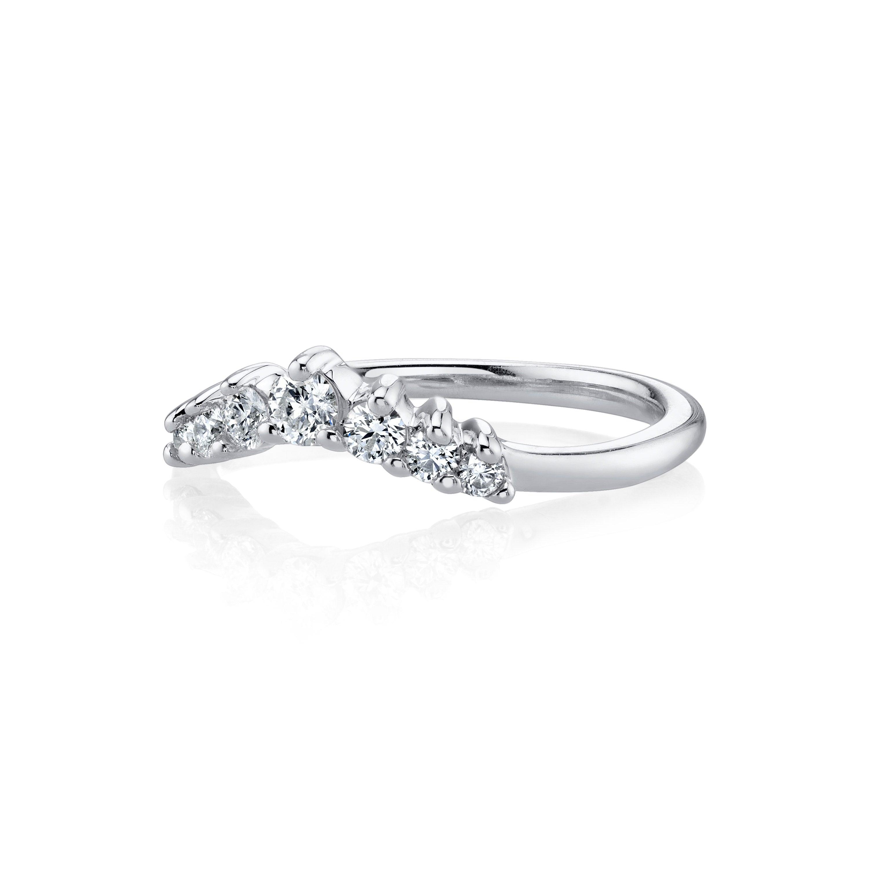 Marrow Fine Jewelry White Diamond Seven Stone Wedding And Stacking Band