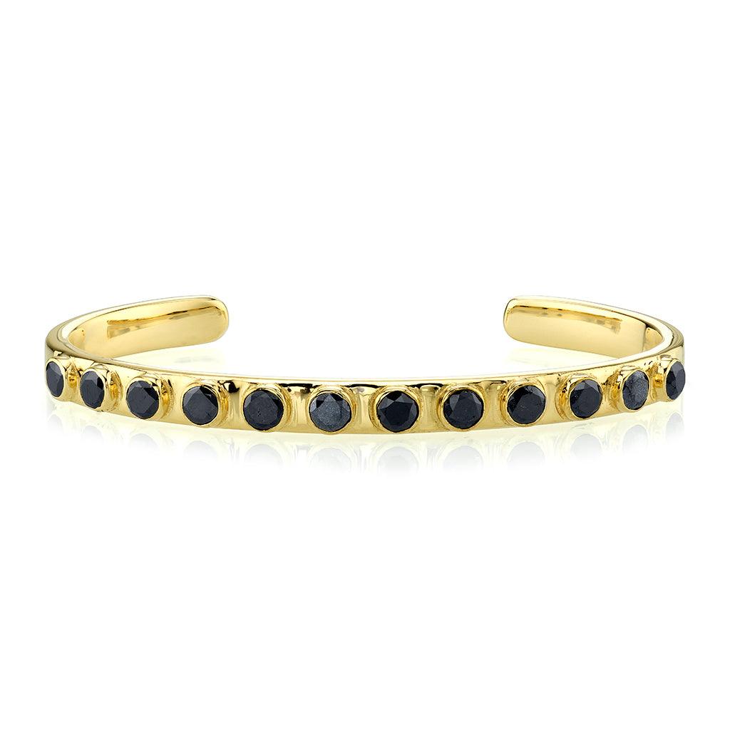 Marrow Fine Jewelry Solid Gold And Black Diamond Cuff Bracelet