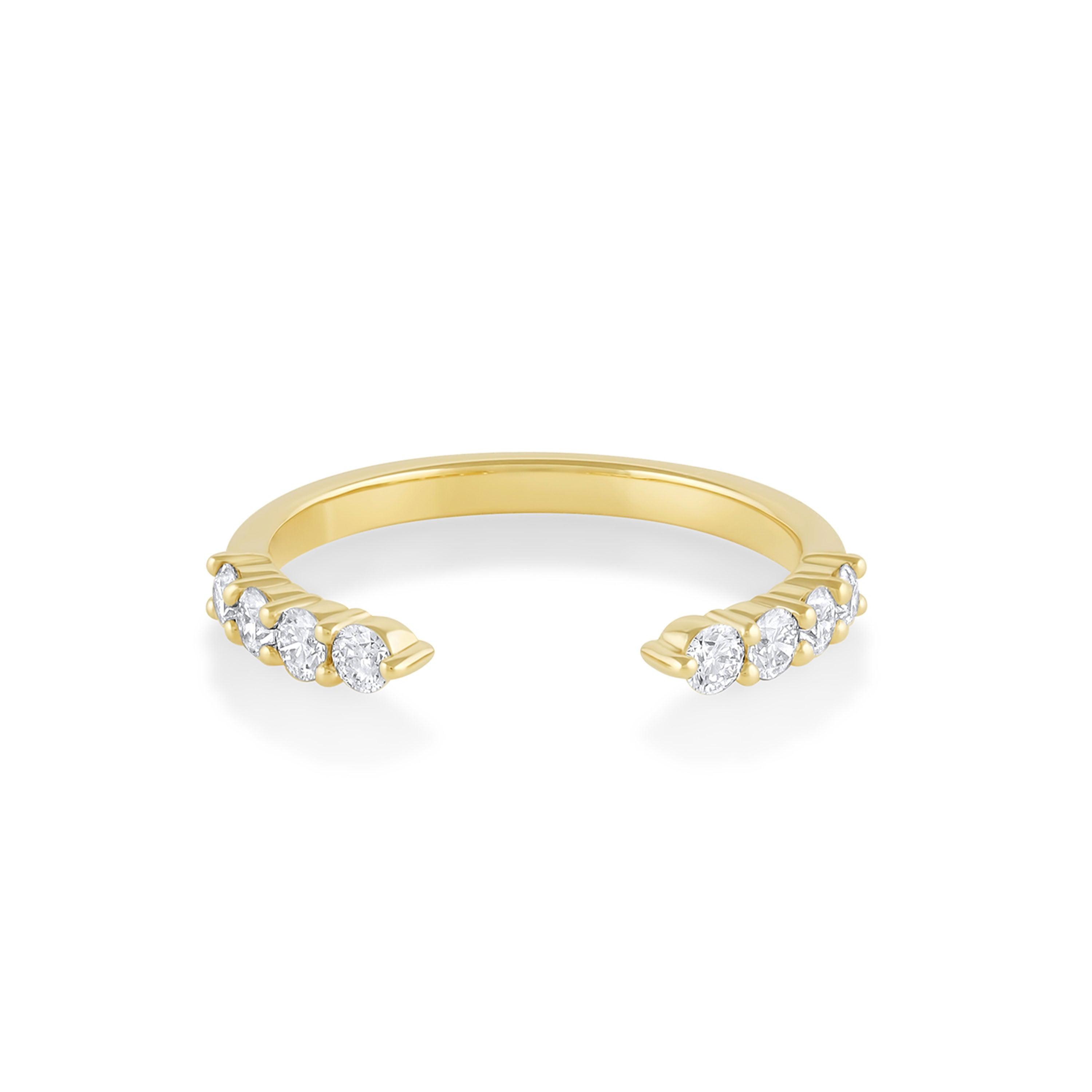 Marrow Fine Jewelry White Diamond Pavé Open Shank Wedding Stacking Band