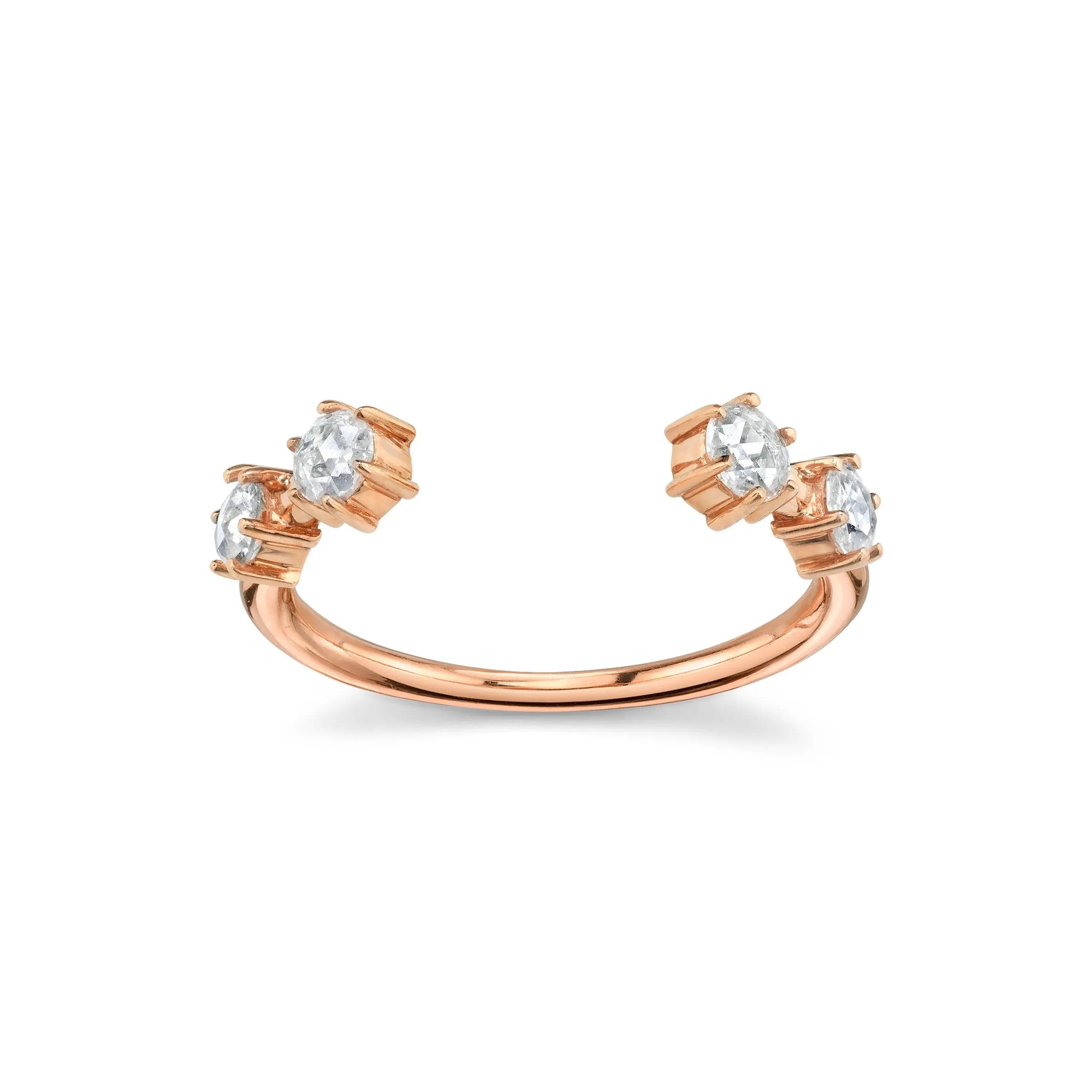 Marrow Fine Jewelry White Rose Cut Diamond Celestial Light Band [Rose Gold]