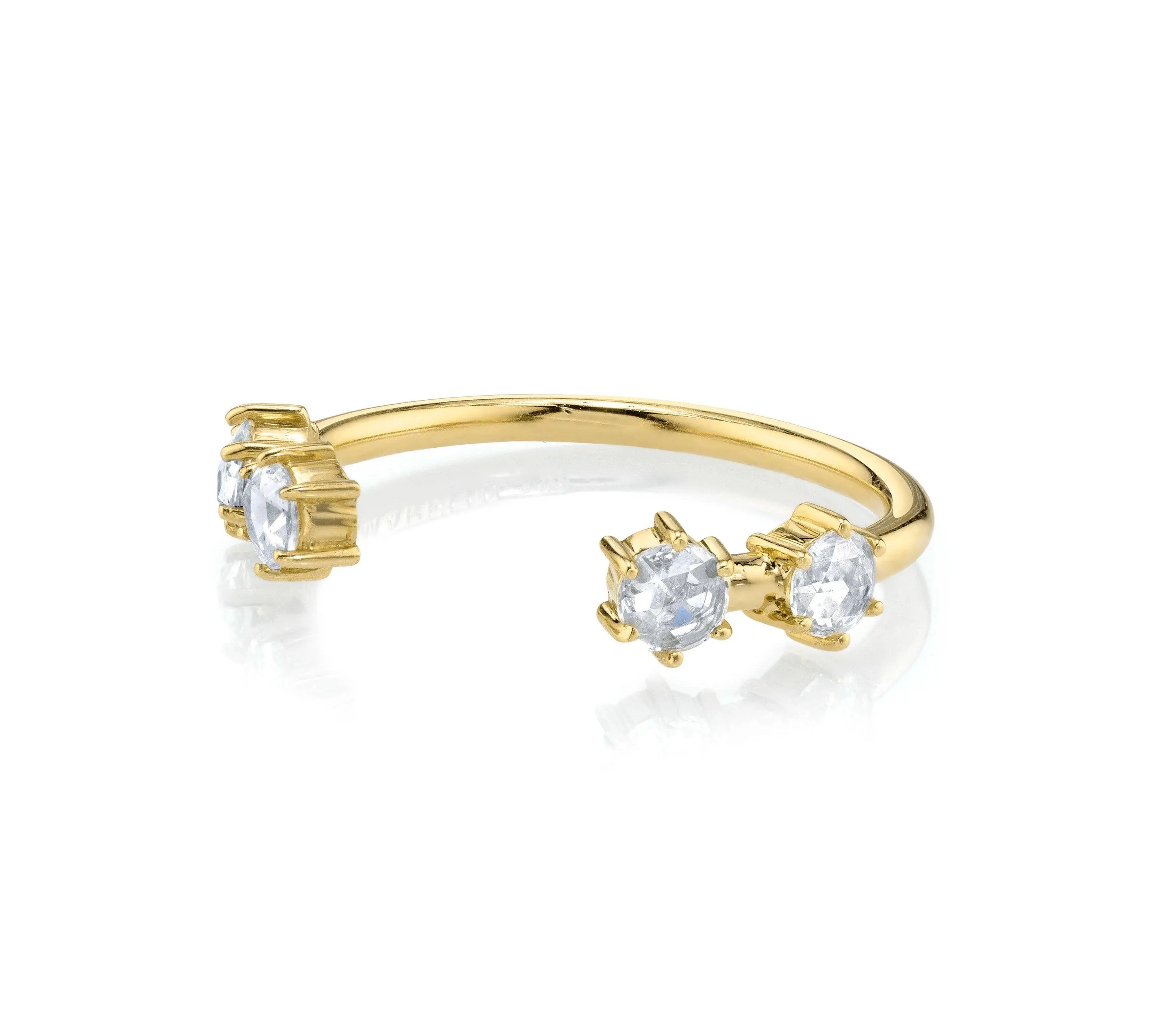 Marrow Fine Jewelry White Rose Cut Diamond Celestial Light Band [Yellow Gold]
