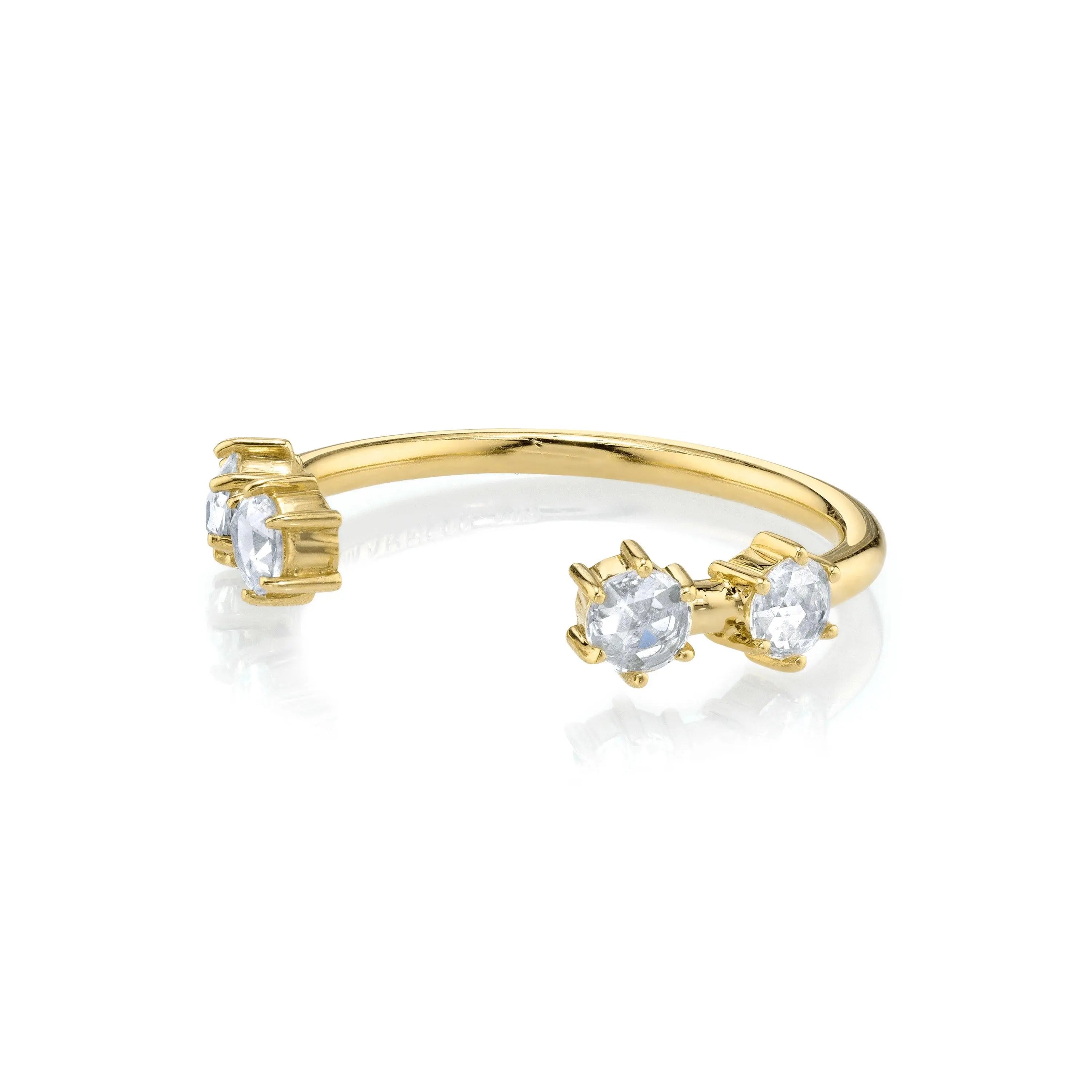 Marrow Fine Jewelry White Rose Cut Diamond Celestial Light Band [Yellow Gold]