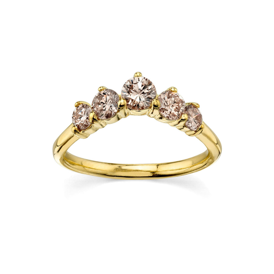 Marrow fine Jewelry Champagne Diamond Five Stone Stacking Jacket [White Gold]