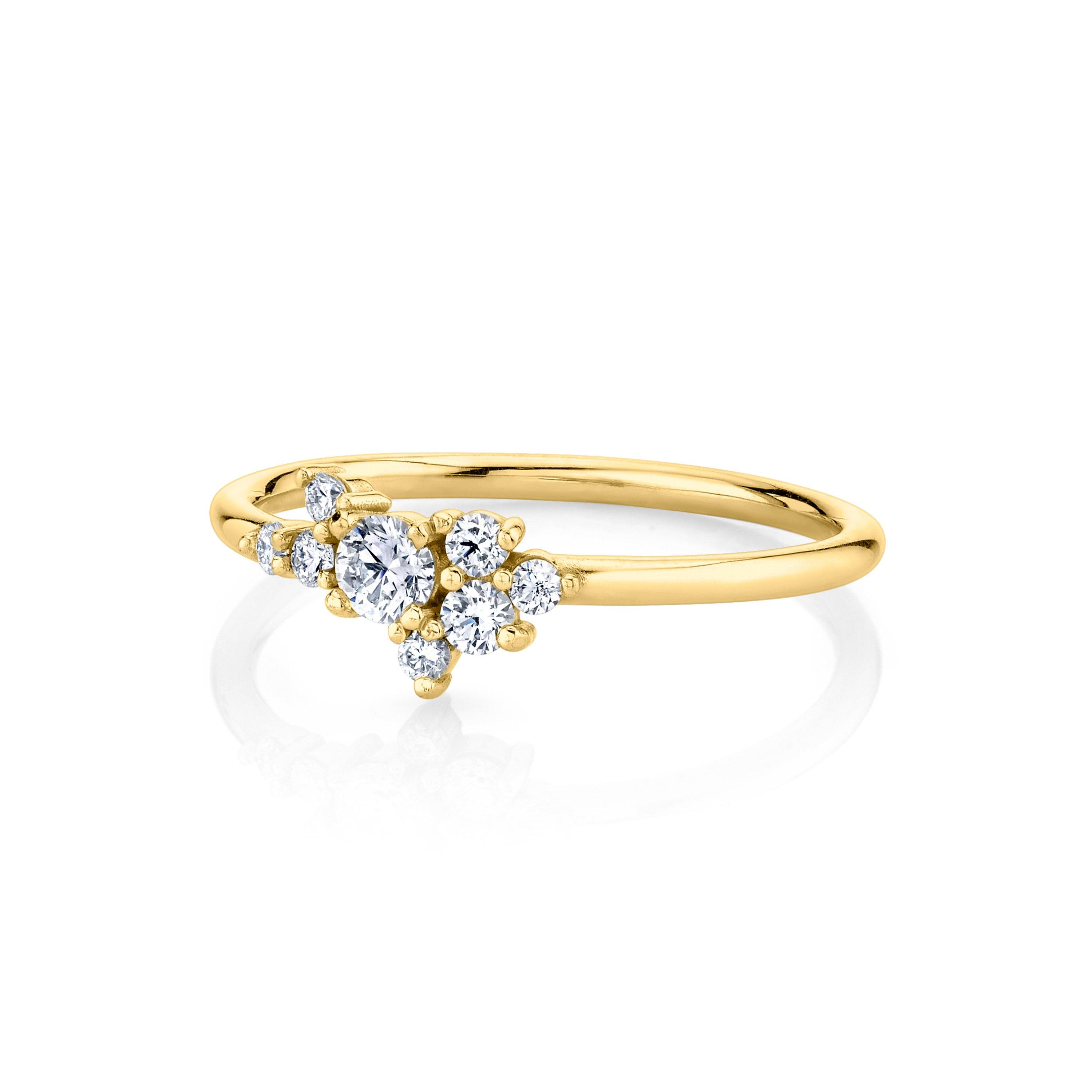 Marrow Fine Jewelry White Diamond Mini Cluster Vintage Inspired Ring