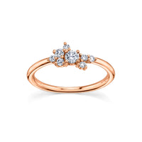 Marrow Fine Jewelry White Diamond Mini Cluster Vintage Inspired Ring [Rose Gold]
