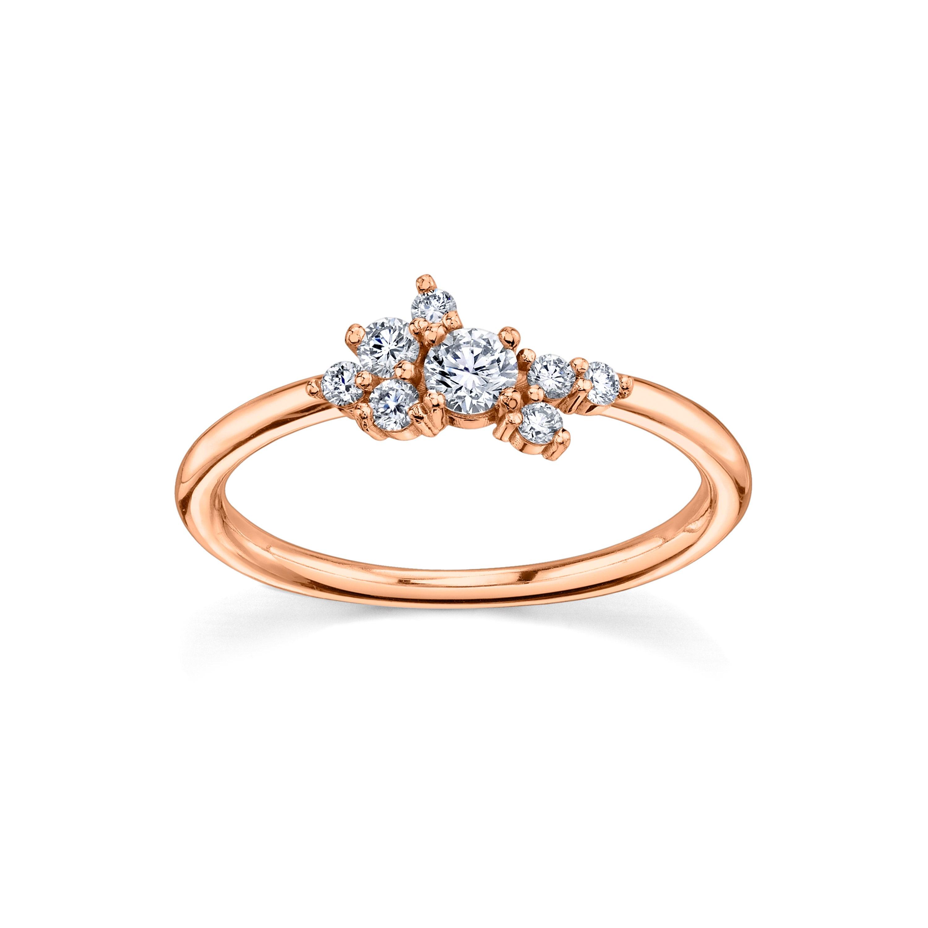 Marrow Fine Jewelry White Diamond Mini Cluster Vintage Inspired Ring