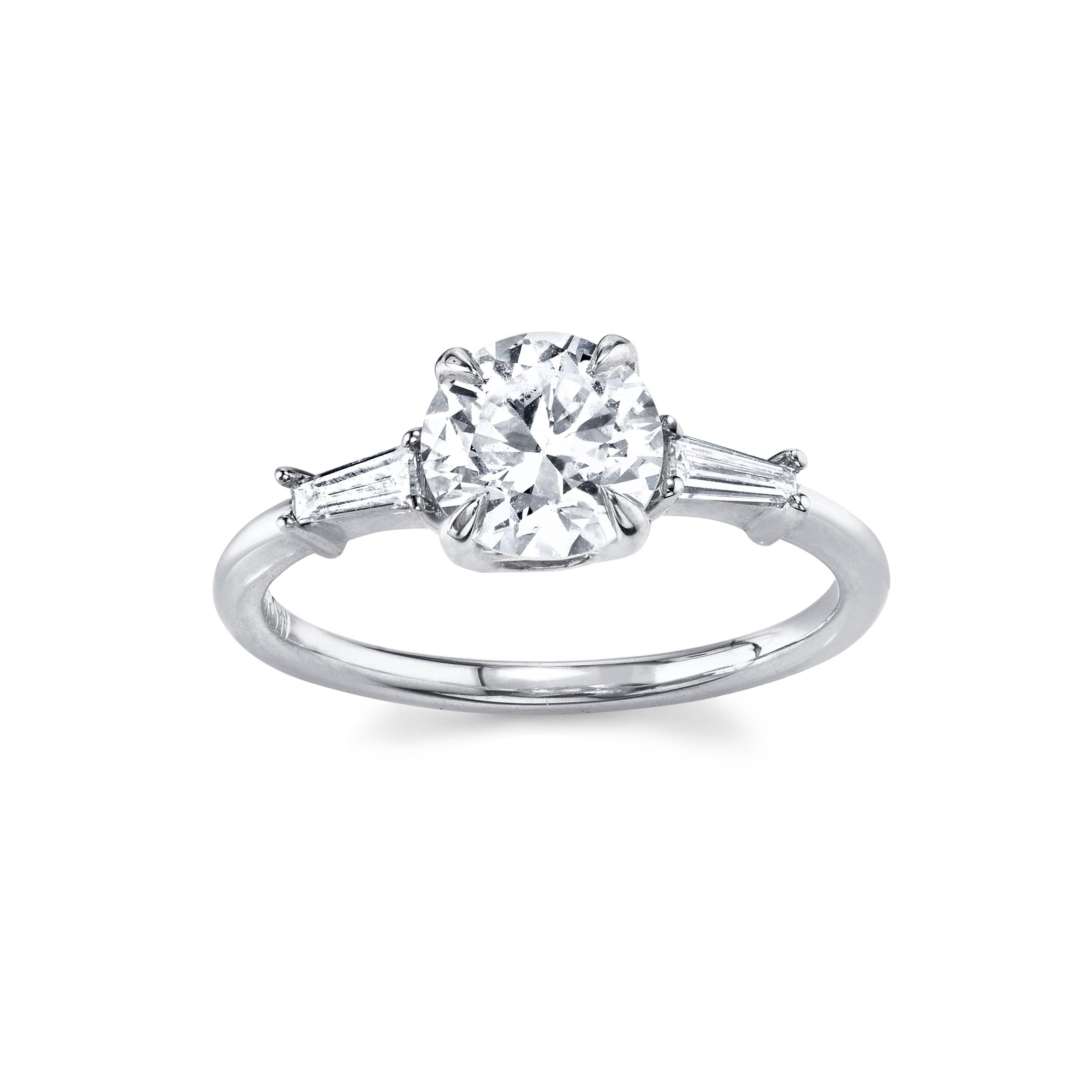 Marrow Fine Jewelry Classic Baguette White Diamond Engagement Ring