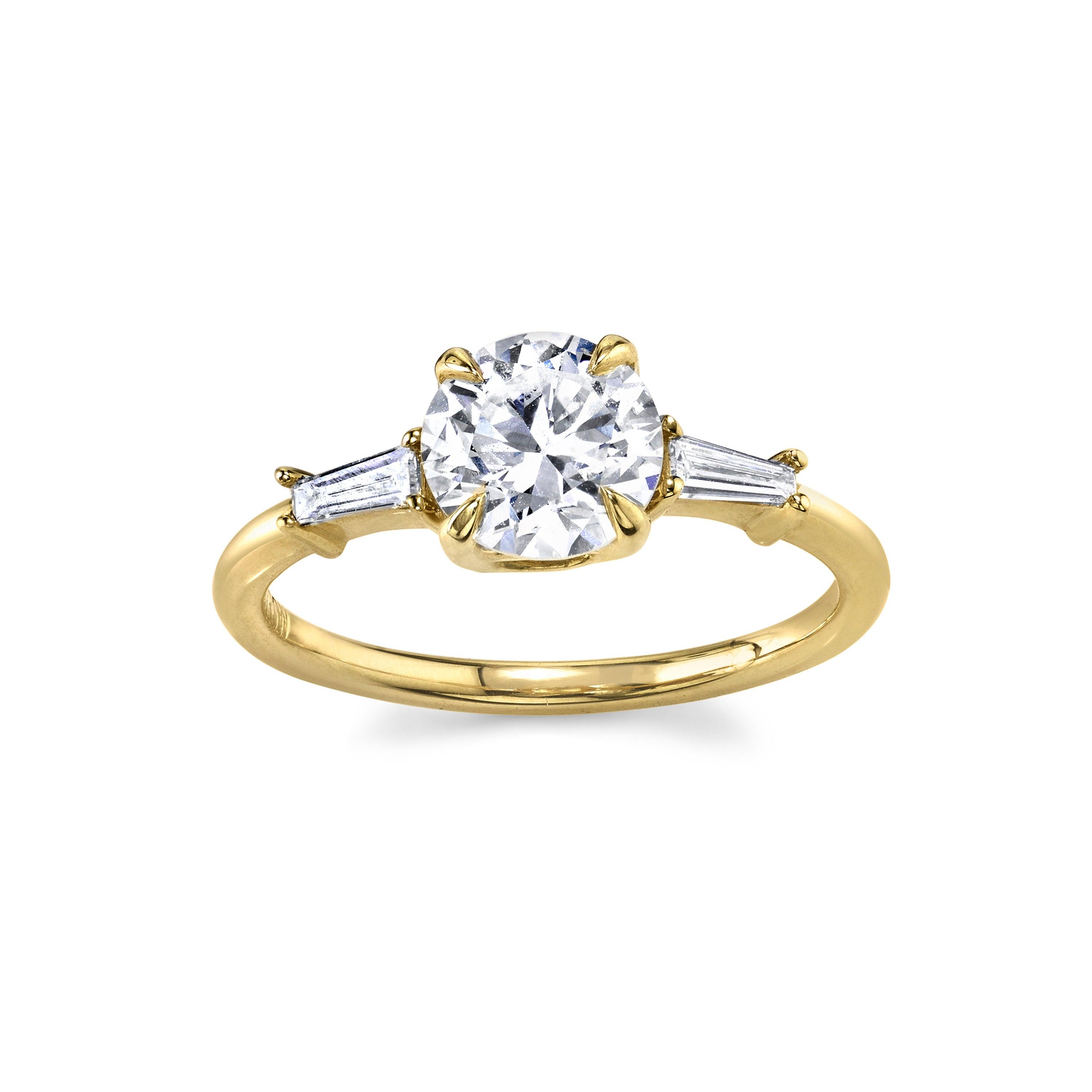 Marrow Fine Jewelry Classic Baguette White Diamond Engagement Ring