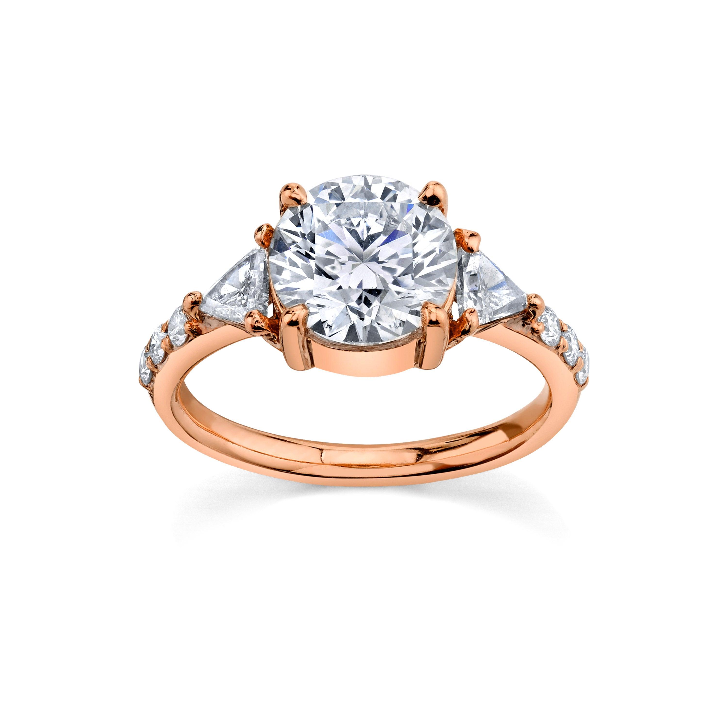 Marrow Fine Jewelry White Diamond Trillion Pave Engagement Ring