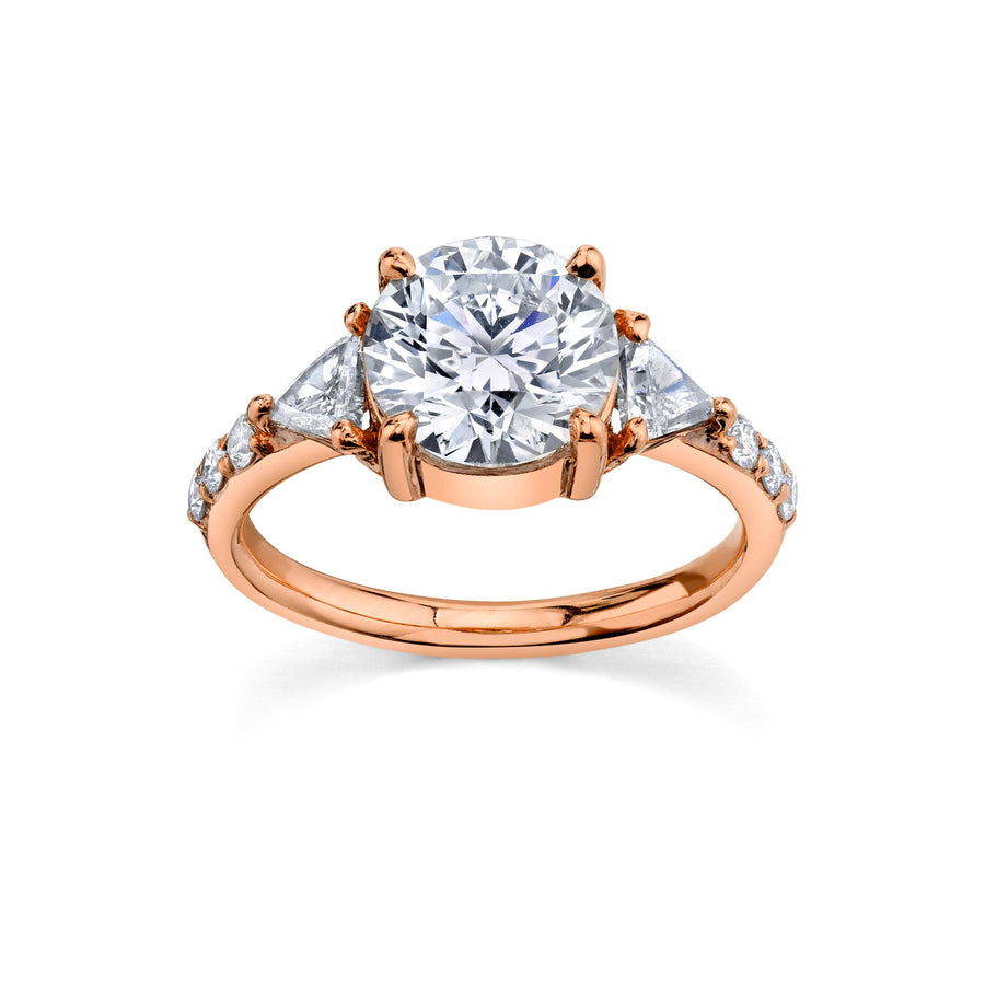 Marrow Fine Jewelry White Diamond Trillion Pave Engagement Ring [Rose Gold]