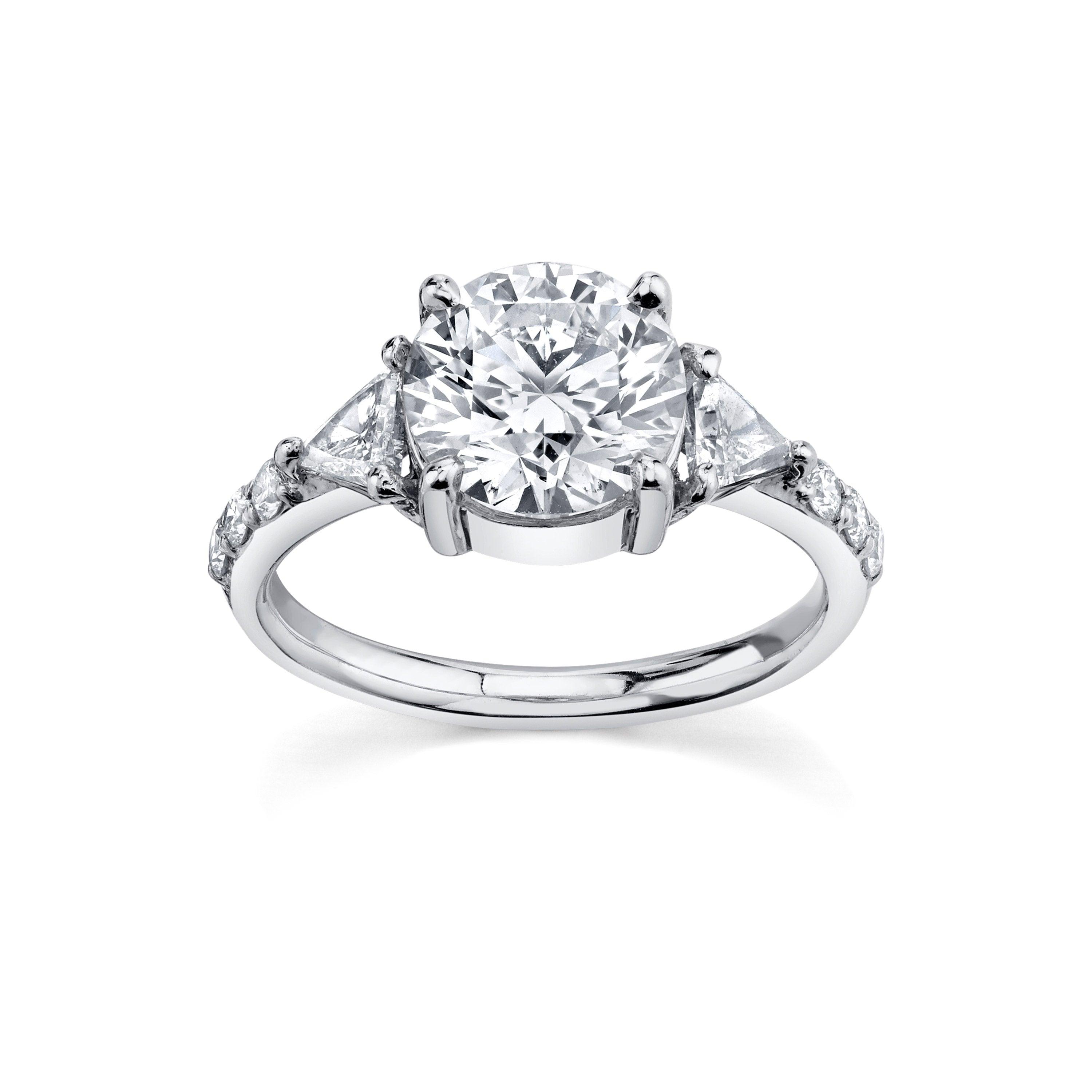 Marrow Fine Jewelry White Diamond Trillion Pave Engagement Ring