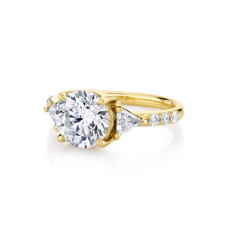 Marrow Fine Jewelry White Diamond Trillion Pave Engagement Ring [Yellow Gold]