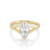Marrow Fine Jewelry Colette White Diamond Marquise Split Shank Engagement Ring [Yellow Gold]
