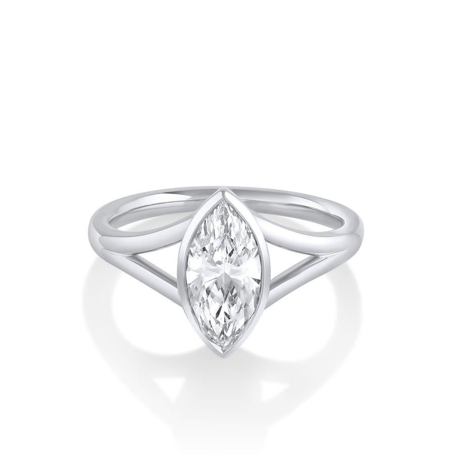 Marrow Fine Jewelry Colette White Diamond Marquise Split Shank Engagement Ring [White Gold]